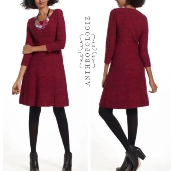 Anthropologie Sparrow Vinifera Wool Blend Mini Sweater Dress Size XS EUC - Picture 1 of 13